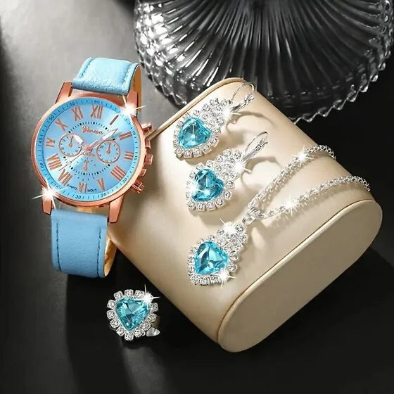 Aurora Blue Luxury Jewelry & Watch Set - UG