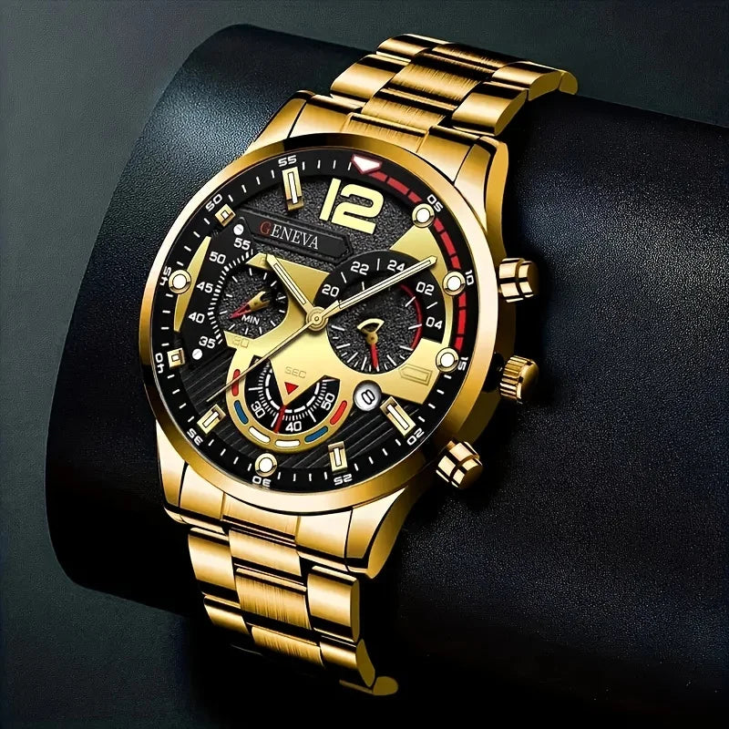 Royal Golden Prestige Set – Watch, Bracelet, Ring & Necklace - UG