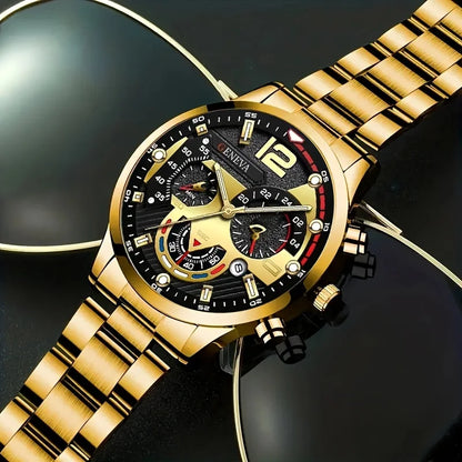 Royal Golden Prestige Set – Watch, Bracelet, Ring & Necklace - UG