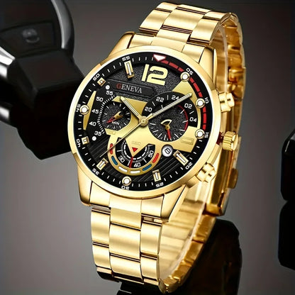 Royal Golden Prestige Set – Watch, Bracelet, Ring & Necklace - UG